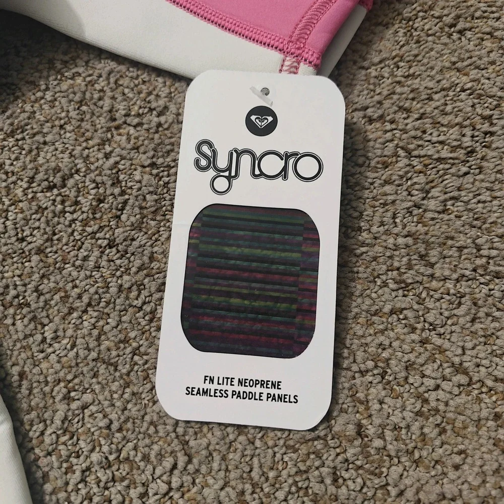NWT Roxy Syncro Girls Size 6 Pink Grey‎ Shorty Wetsuit 2/2mm ARJW503001